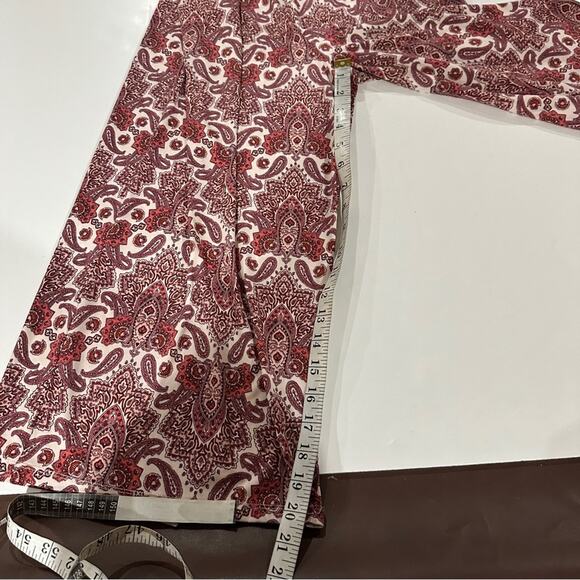 Maurices Pink Paisley Print Sleeveless Tie Waist Cropped Wide Leg Jumpsuit Sz XS - Picture 11 of 13